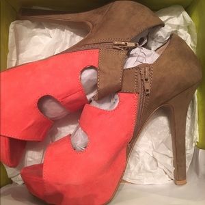 Charlotte Russe Two Tone Suede Heels